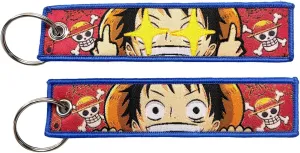 1 Pack Embroidered Anime Keychain Tag Jet Tag Key Chain with Key Ring - for Motorcycles,Car Anime Gifts
