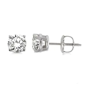 1.00 CT Natural Diamond Studs in 14K White Gold