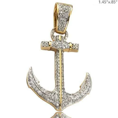10K 0.45CT DIAMOND ANCHOR PENDANT