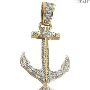 10K 0.45CT DIAMOND ANCHOR PENDANT