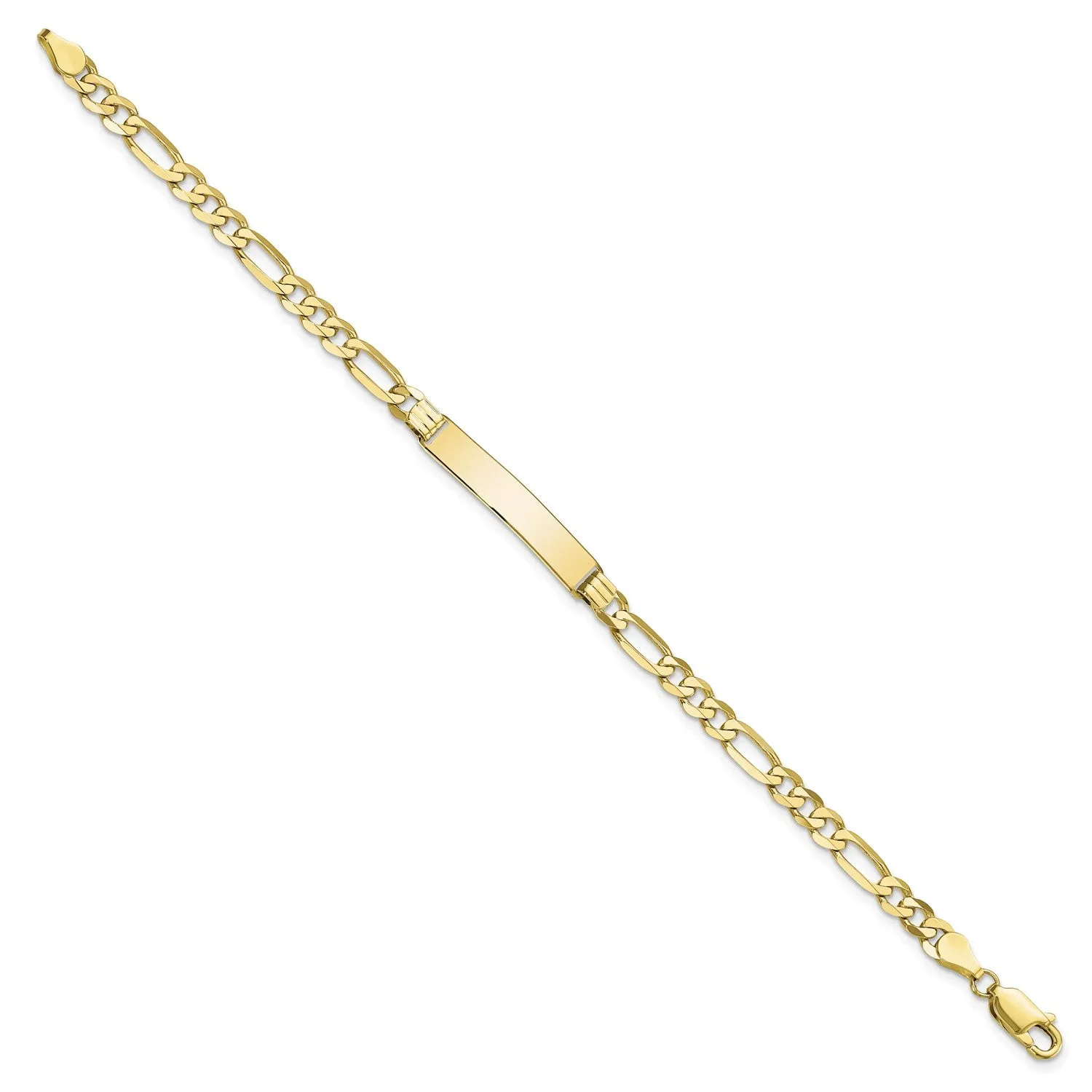 10KT Yellow Gold 8&quot; 6.28MM ID Figaro Bracelet