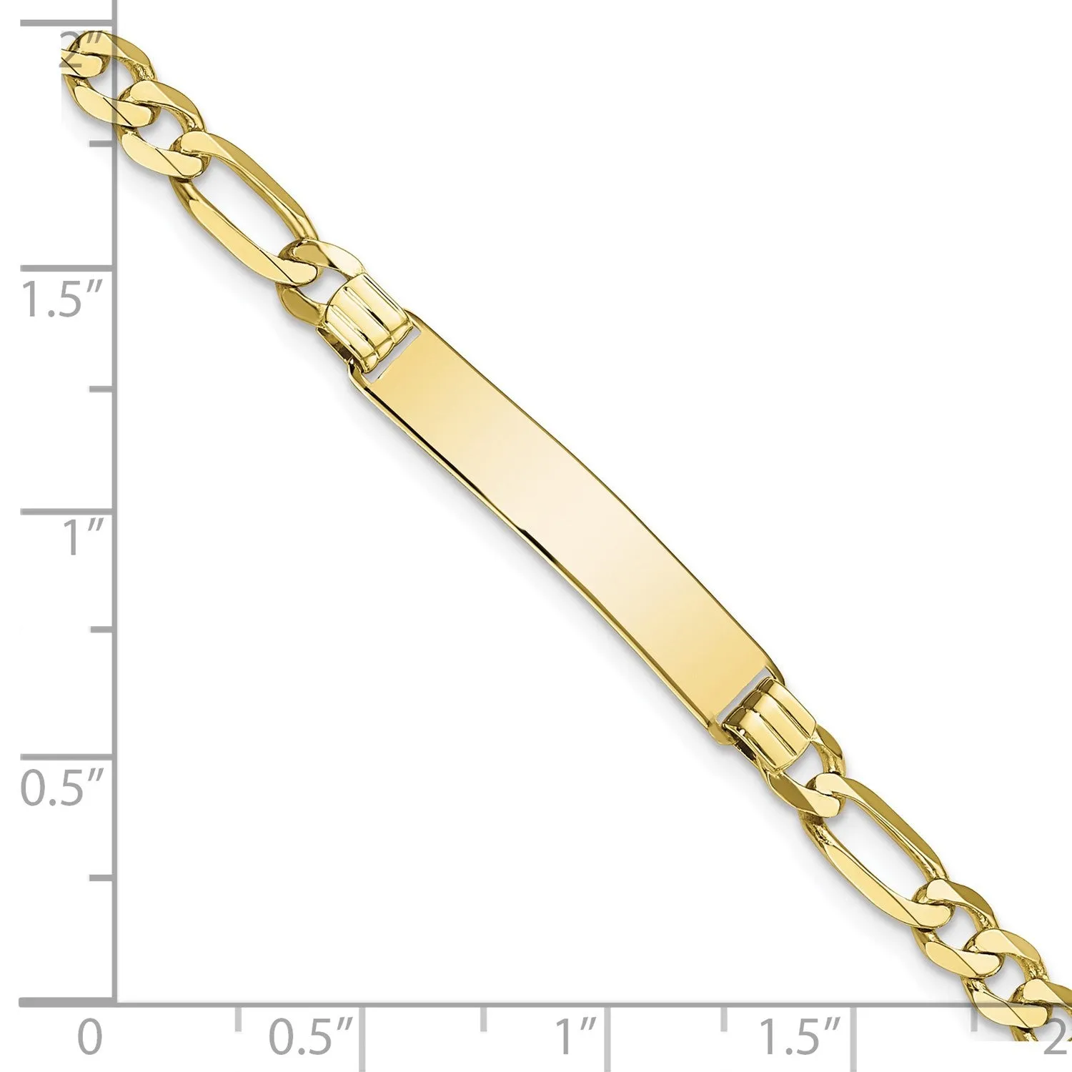 10KT Yellow Gold 8&quot; 6.28MM ID Figaro Bracelet