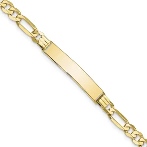10KT Yellow Gold 8&quot; 6.28MM ID Figaro Bracelet