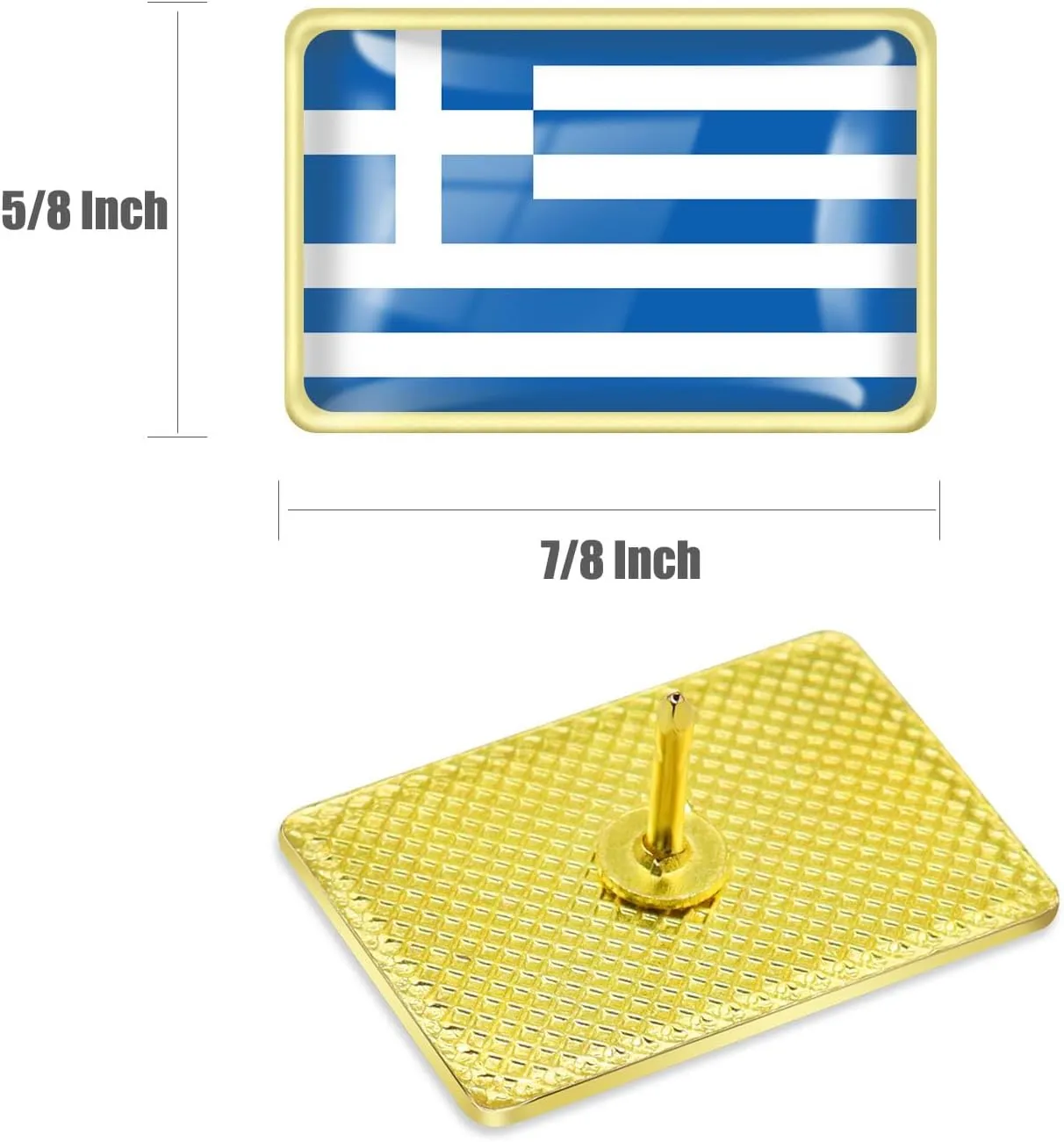12/24/50/100Pcs Greece Flag Lapel Pins Bulk - Metal Greek Brooch Badge Souvenir for Men Women Clothes Bags Hats