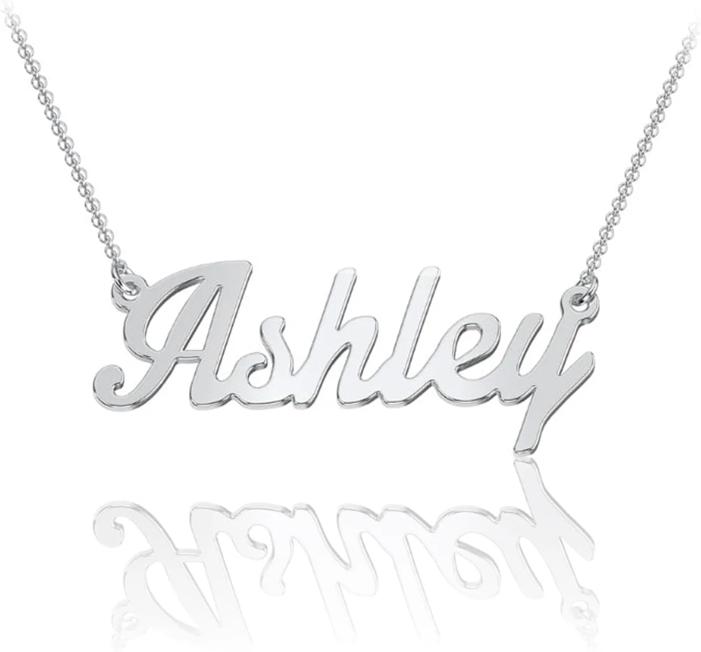 14k Gold Custom Name Necklace for Women 10k/14k/18k Solid Gold Personalized Nameplate Pendant Jewelry Gift for Mothers Day Nana Birthday Christmas Anniversary Engagement