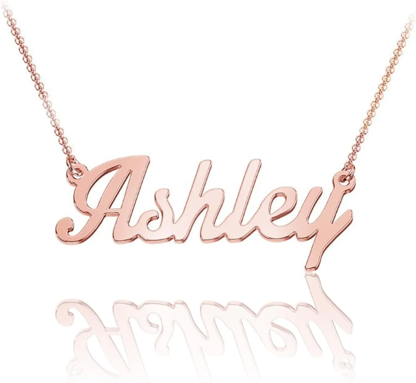 14k Gold Custom Name Necklace for Women 10k/14k/18k Solid Gold Personalized Nameplate Pendant Jewelry Gift for Mothers Day Nana Birthday Christmas Anniversary Engagement