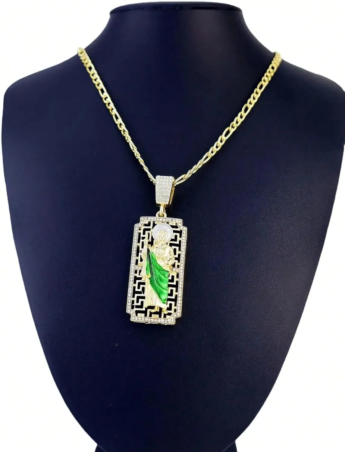 14K Gold Filled San Judas Necklace For Women And Men - Vintage Saint Jude Necklace Religious Necklace Amulet, St. Jude Tadeo Medalla Cadena Oro Laminado, Catholic Religious Christian Jewelry
