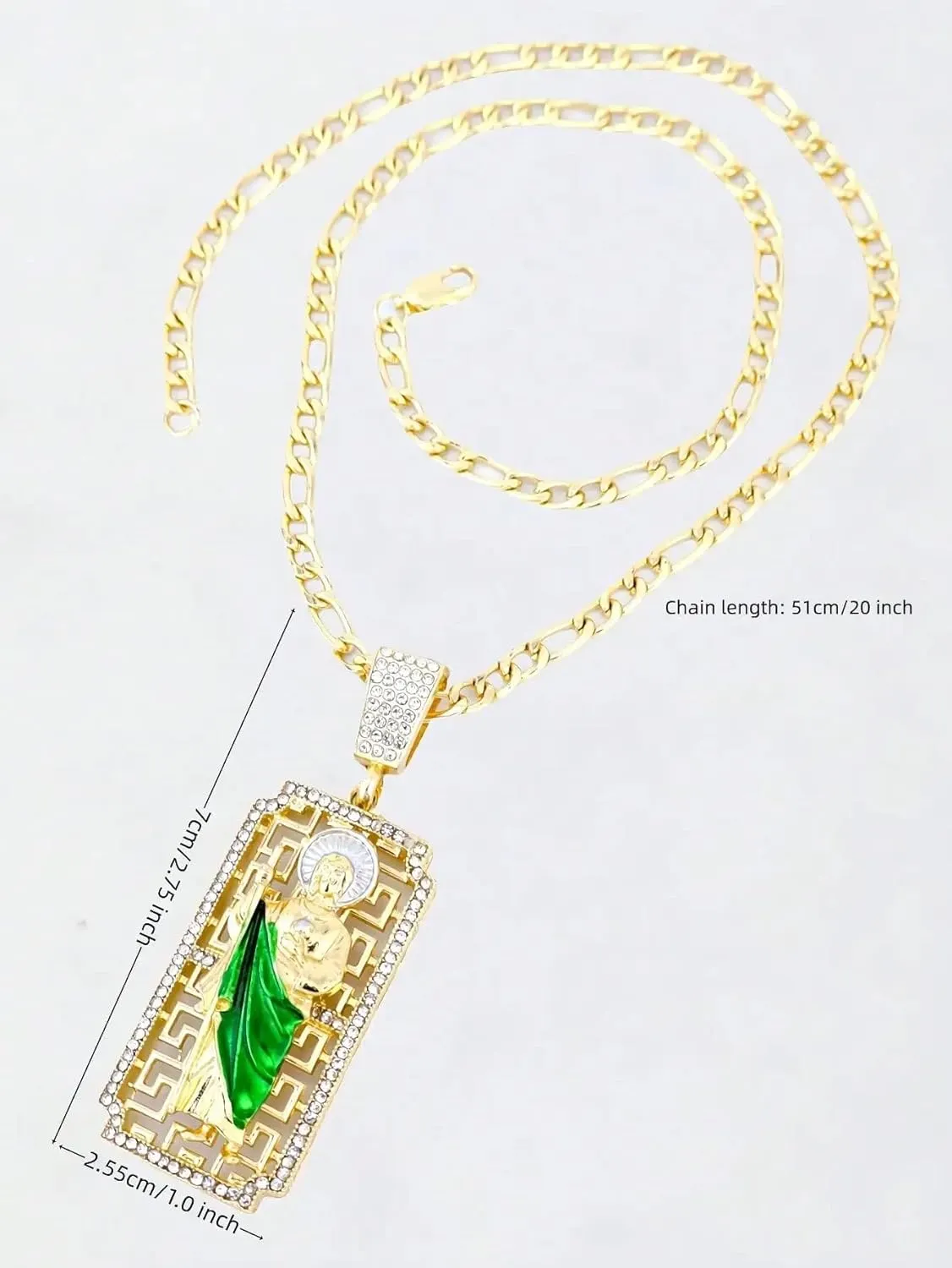 14K Gold Filled San Judas Necklace For Women And Men - Vintage Saint Jude Necklace Religious Necklace Amulet, St. Jude Tadeo Medalla Cadena Oro Laminado, Catholic Religious Christian Jewelry
