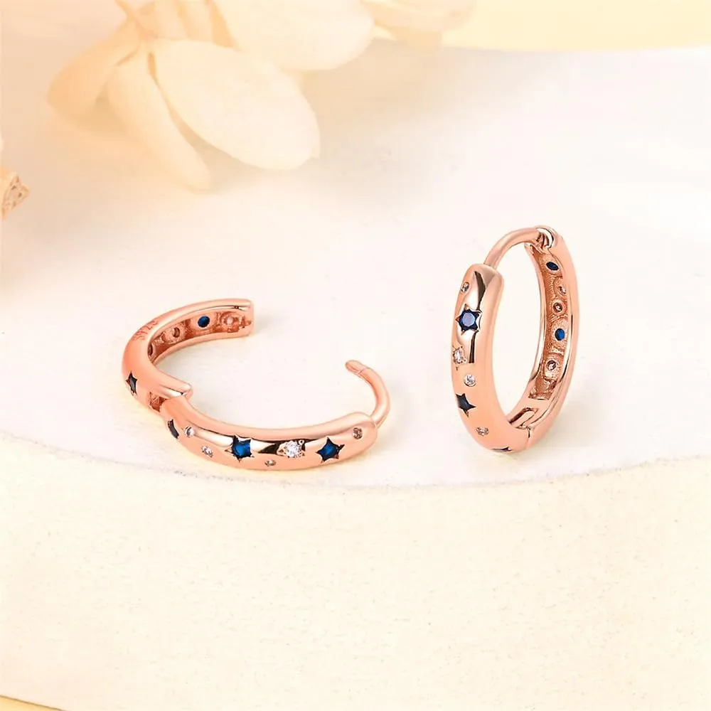 14K Gold Huggie Earrings Plated 925 Sterling Silver Earrings for Women Cubic Zirconia Hypoallergenic Hoop Earrings Fashion Jewelry for Women