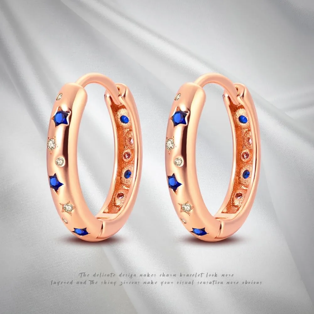 14K Gold Huggie Earrings Plated 925 Sterling Silver Earrings for Women Cubic Zirconia Hypoallergenic Hoop Earrings Fashion Jewelry for Women