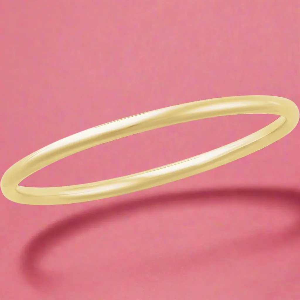 14K Yellow 4 mm Bangle 7 1/2" Bracelet