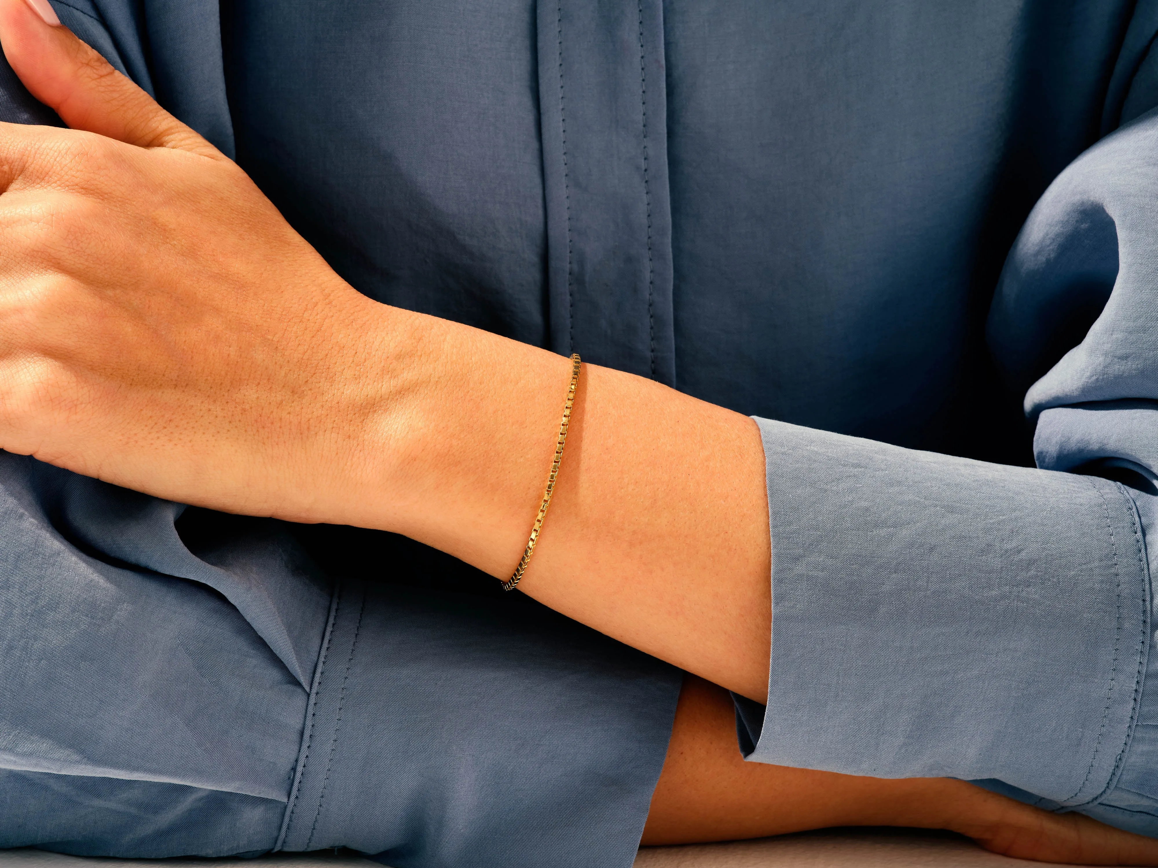 14k Yellow Gold 2.0mm Box Chain Bracelet