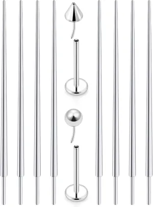 18/20g Tapers Piercing Jewelry Insertion Changing Tools for Threadless Nose Rings Lip Medusa Labret Cartilage Helix Tragus Studs Earrings Surgical Steel for Women Men