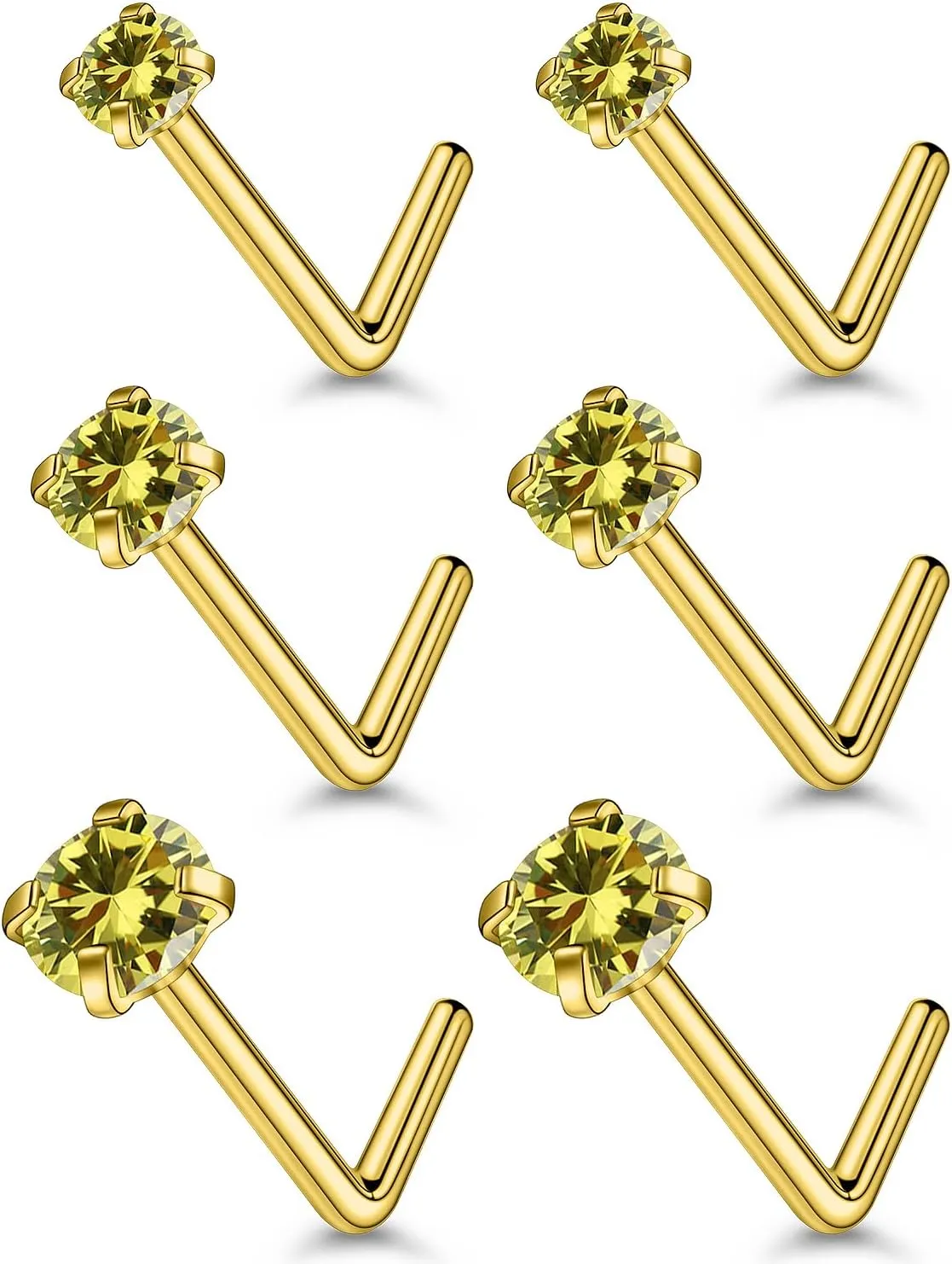 18G 20G 22G Stainless Surgical Steel Titanium Nose Rings Studs for Women L Shaped Nose Rings Screw Nose Studs Nostrial Piercing Jewelry for Women Men Silver Gold Black