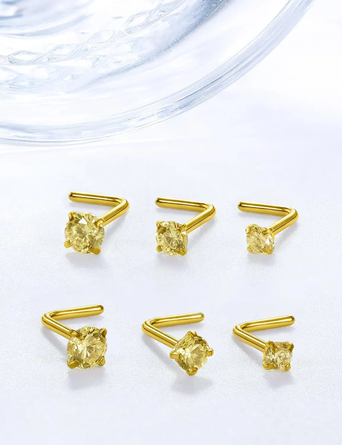 18G 20G 22G Stainless Surgical Steel Titanium Nose Rings Studs for Women L Shaped Nose Rings Screw Nose Studs Nostrial Piercing Jewelry for Women Men Silver Gold Black