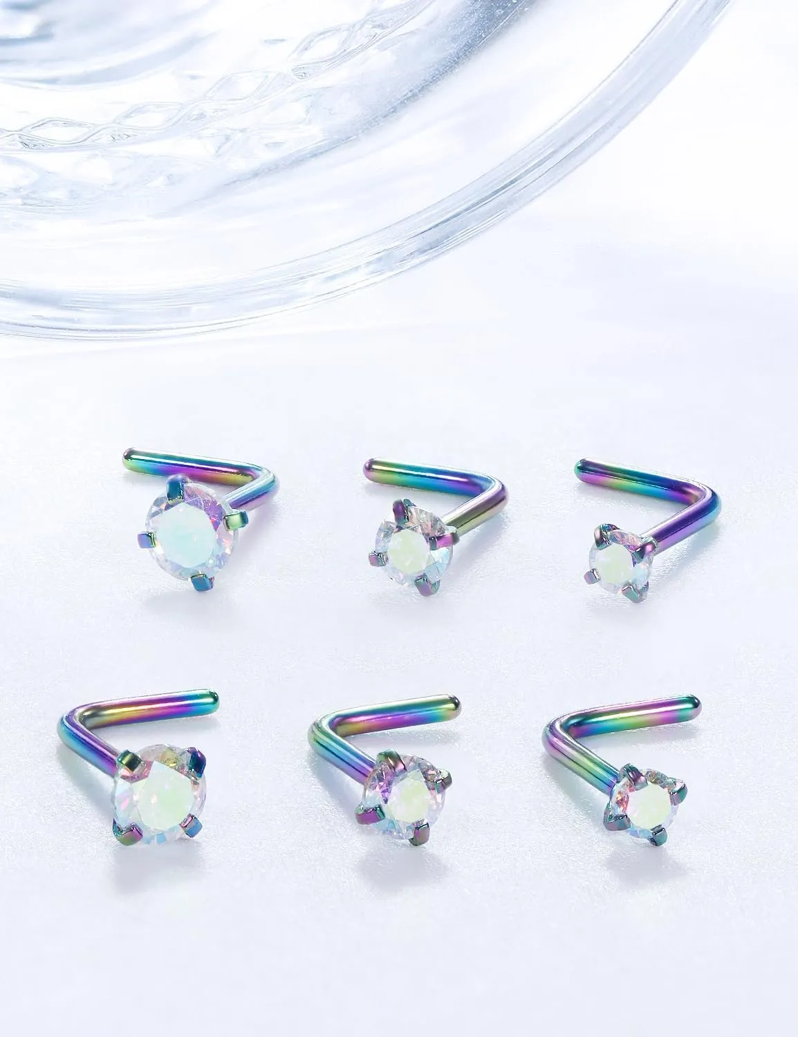 18G 20G 22G Stainless Surgical Steel Titanium Nose Rings Studs for Women L Shaped Nose Rings Screw Nose Studs Nostrial Piercing Jewelry for Women Men Silver Gold Black