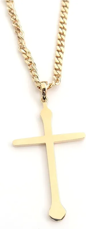 18K Gold Chain SMALL Unique Cross Pendant Necklace 3MM Cuban Necklace Clasp for Women, Men WIFE, HUSBAND Thin for Charms Miami Cuban Link Diamond Cut Religious water resistant