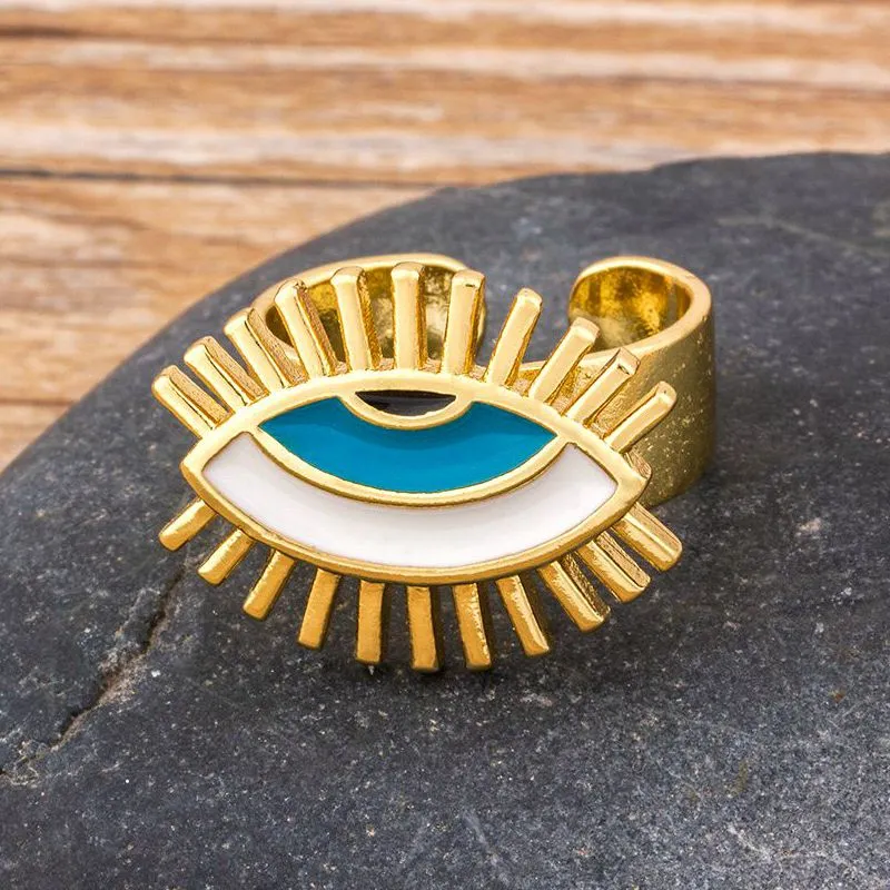 18K Gold Plated Evil Eye Ring
