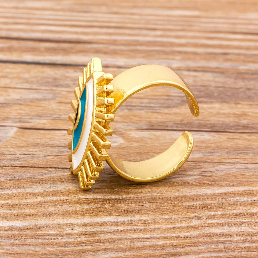 18K Gold Plated Evil Eye Ring