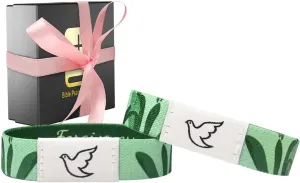 2 Pcs Bible Verse Bracelets,Daily Bible Verse Bracelet Christian Bracelet for Men Women Wearable Bible Bracelet Christian Gifts for Women,Comes with Favors Box Ribbon Bow (Green)