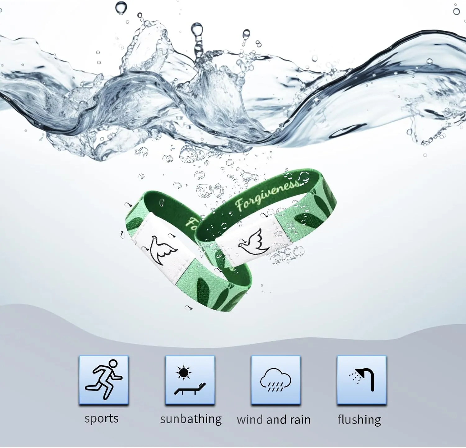 2 Pcs Bible Verse Bracelets,Daily Bible Verse Bracelet Christian Bracelet for Men Women Wearable Bible Bracelet Christian Gifts for Women,Comes with Favors Box Ribbon Bow (Green)