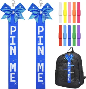 2 PCS Pin Me Ribbon Cheer Bag 10 PCS Cheer Pins Bow Cheerleading Gifts Clips