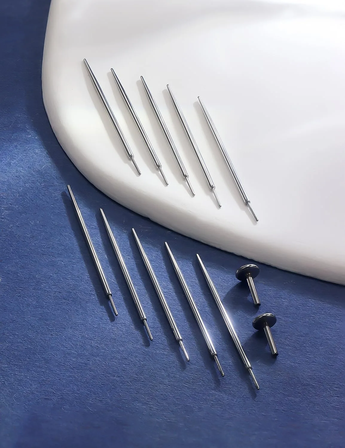 20/18G Threadless Nose Ring Earring Piercing Changing Tool Straight/Curved Surgical Steel