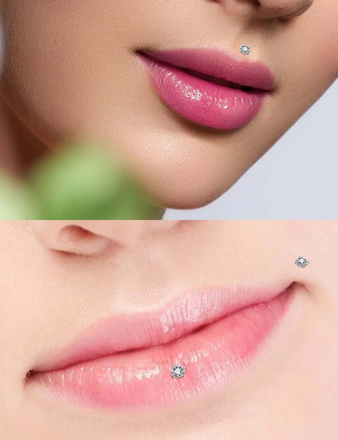 20G 18G 16G 14G ASTM F136 Titanium Surgical Steel Internal Thread Flat Back Earrings Lip Rings Labret Medusa Helix Tragus Cartilage Earring stud Piercing Jewelry for Women Men Silver Gold