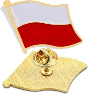 2/12/50/100Pcs Poland Flag Lapel Pins Bulk Enamel Souvenir- Metal Polish Brooch Badge for Men Women Clothes Bags Hats