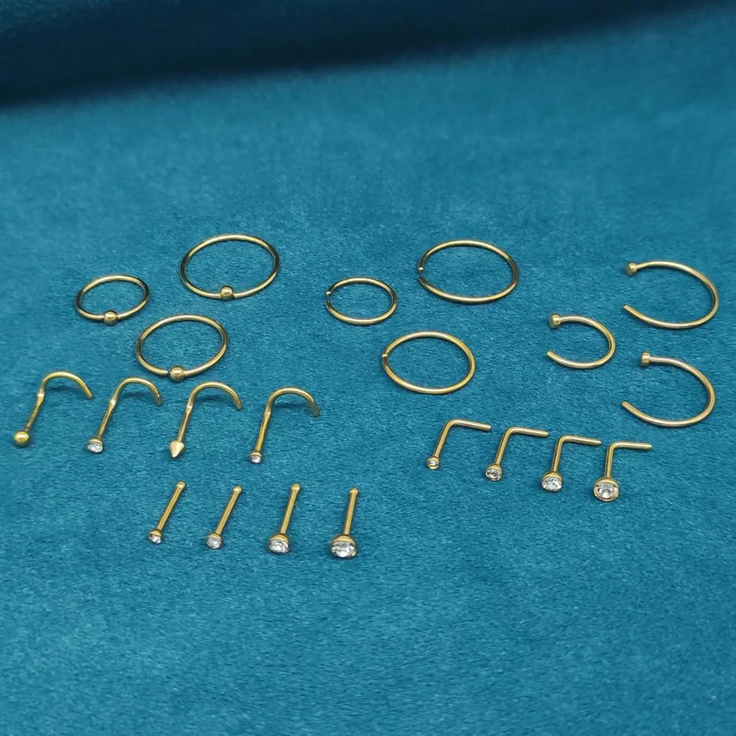 21Pcs Surgical Steel Nose Ring for Women Men - 20G Small Nose Rings Studs,Hypoallergenic Nostril Piercing Jewelry Ring Hoops Sliver 8mm/10mm/12mm