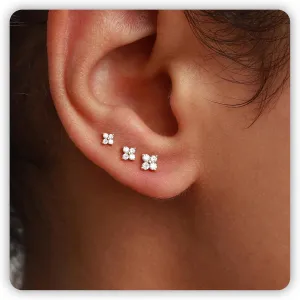 3 Pair Small Gold Cartilage Earrings Set for Women, Huggie Hoop Earrings Conch Helix Jewelry as Gold Earrings for Multiple Piercing, Tiny Stud Earrings as Cute Jewelry for Woman Daily Wear