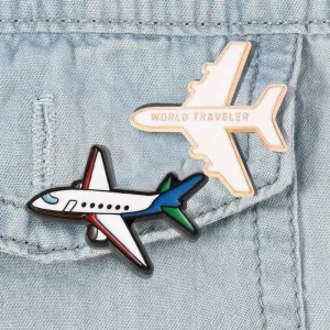 3D Three-dimensional Aircraft Shape Brooch Creative Space Fighter Alloy Model Badge Clothes Backpack Accessories