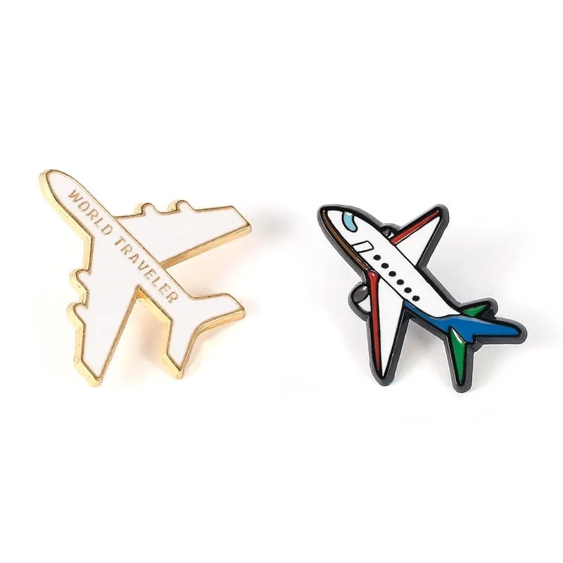 3D Three-dimensional Aircraft Shape Brooch Creative Space Fighter Alloy Model Badge Clothes Backpack Accessories