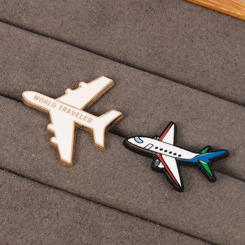 3D Three-dimensional Aircraft Shape Brooch Creative Space Fighter Alloy Model Badge Clothes Backpack Accessories