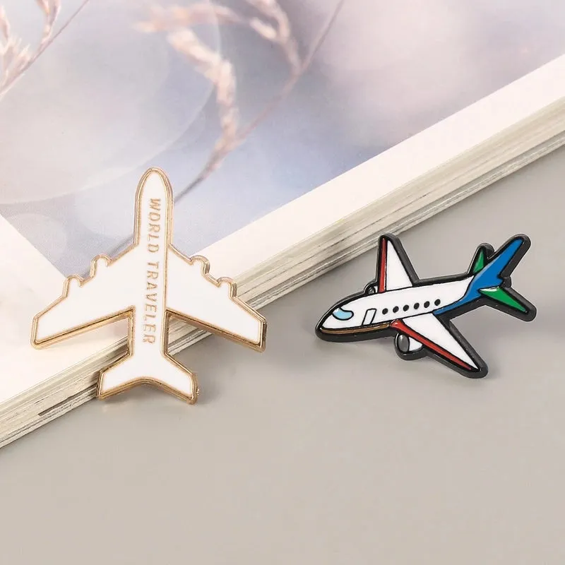 3D Three-dimensional Aircraft Shape Brooch Creative Space Fighter Alloy Model Badge Clothes Backpack Accessories