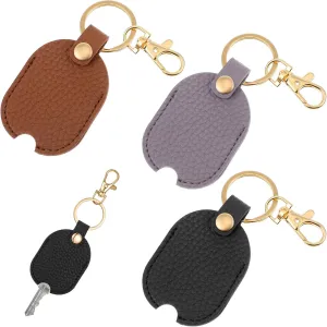 3pcs Car Key Covers,Funda Para Llave de Carro,Replacement Leather Car Key Cover Stylish and Simple,Portable Durable PU Leather Keychain Protector for Men and Women