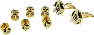 4031831 Mason Tuxedo Studs Cufflink Set Masonic Cuff Links Freemason Scottish Rite