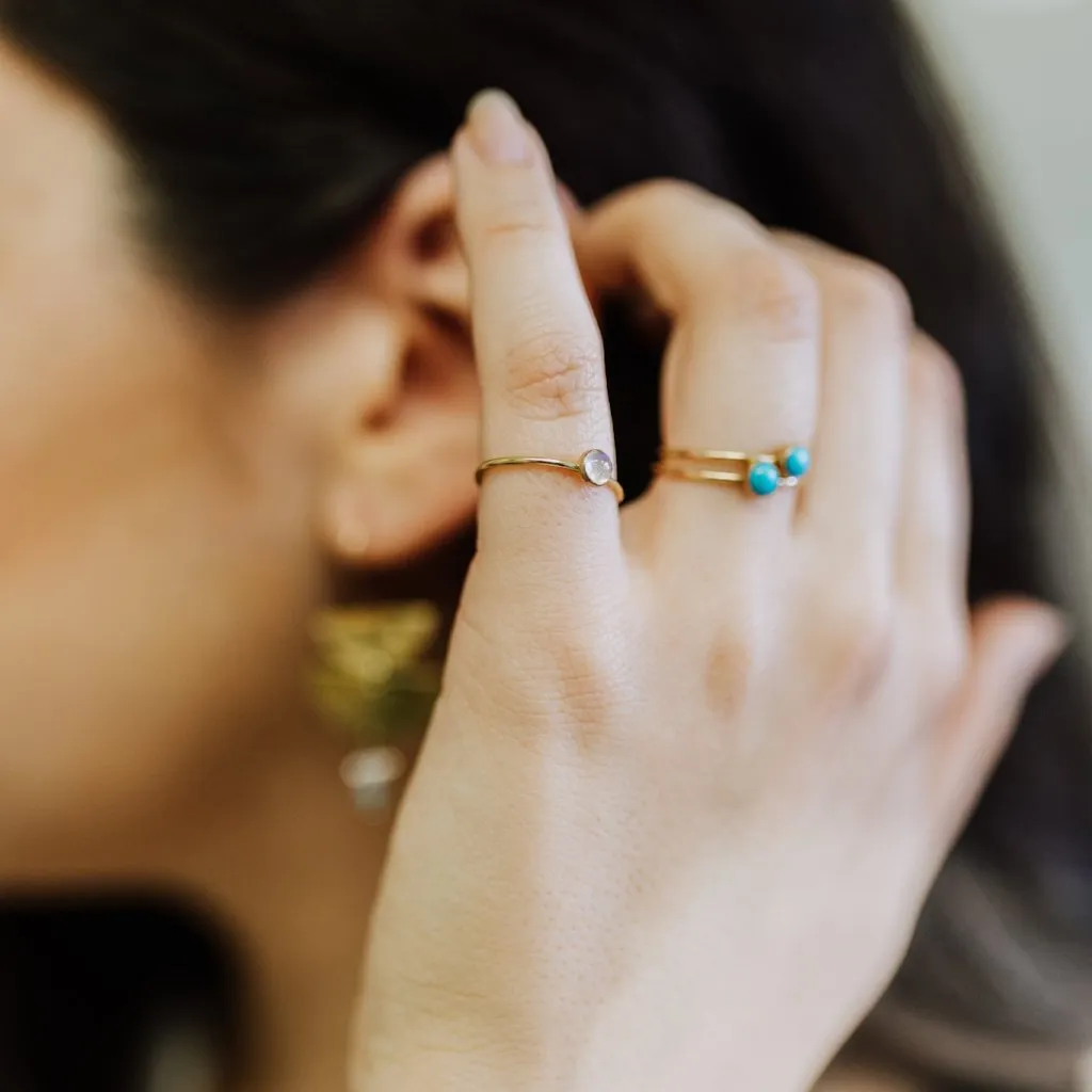4mm-Dainty Stone Stacking Ring