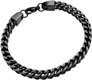 555Jewelry 6mm Stainless Steel Square Franco Chain Bracelet for Men, 6.5 to 9 Inch