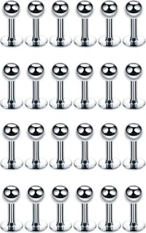 6 PCS Steel Mix 16G 316L Stainless Steel 3mm Ball Lip Tragus lip piercing Barbell Ring Body Piercing Jewelry Kit Bar Length 6/8/10 mm Cheek Tongue Rings Barbell Cheek Piercing Jewelry