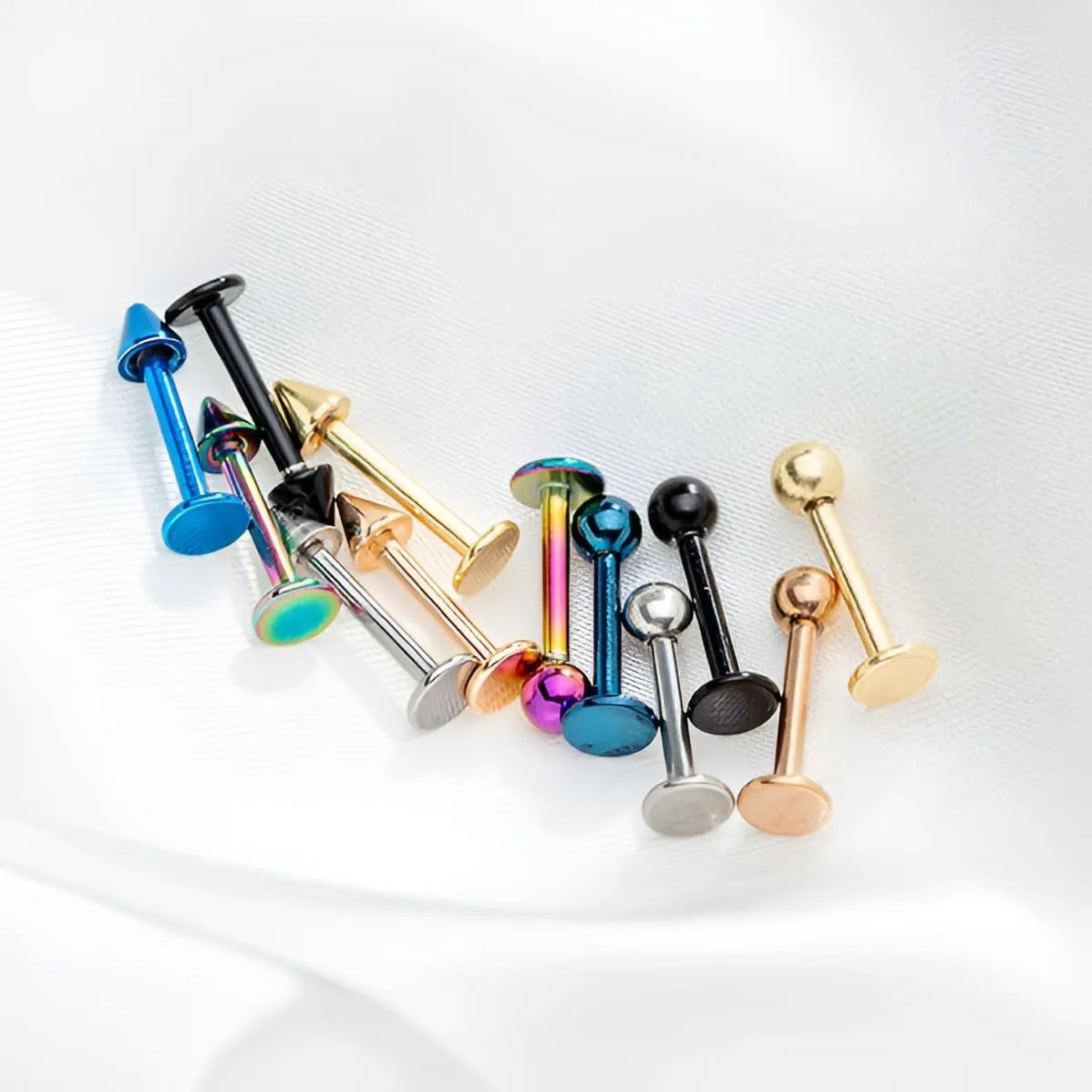 6 PCS Steel Mix 16G 316L Stainless Steel 3mm Ball Lip Tragus lip piercing Barbell Ring Body Piercing Jewelry Kit Bar Length 6/8/10 mm Cheek Tongue Rings Barbell Cheek Piercing Jewelry