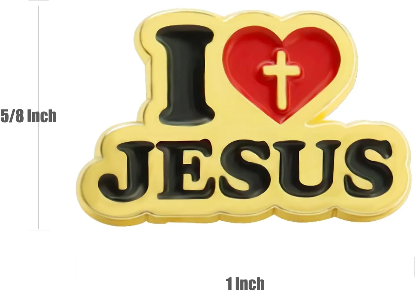6/12/50/100 Pack Gold Cross I Love Jesus Lapel Pins (1 in) For Men Women Religious Badge pins