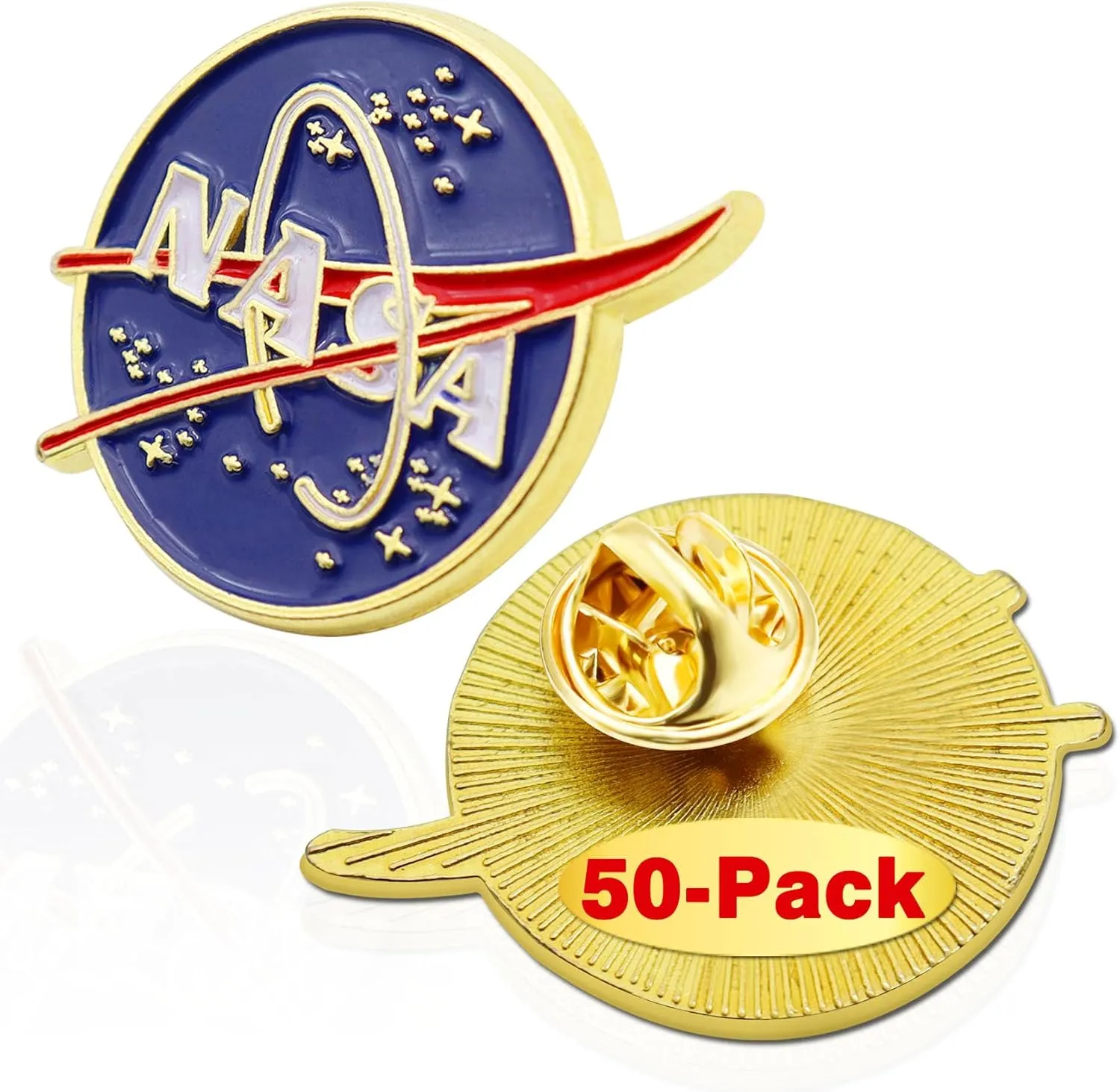 6/12/50/100 Pcs National Aeronautics and Space Administration NASA Space Lapel Pins Bulk Enamel 1"