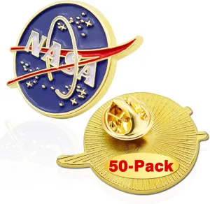 6/12/50/100 Pcs National Aeronautics and Space Administration NASA Space Lapel Pins Bulk Enamel 1"
