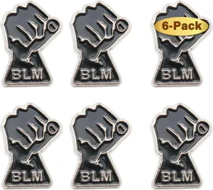 6/12/50/100 Pcs Silver Black Lives Matter BLM Lapel Pins (1 in)