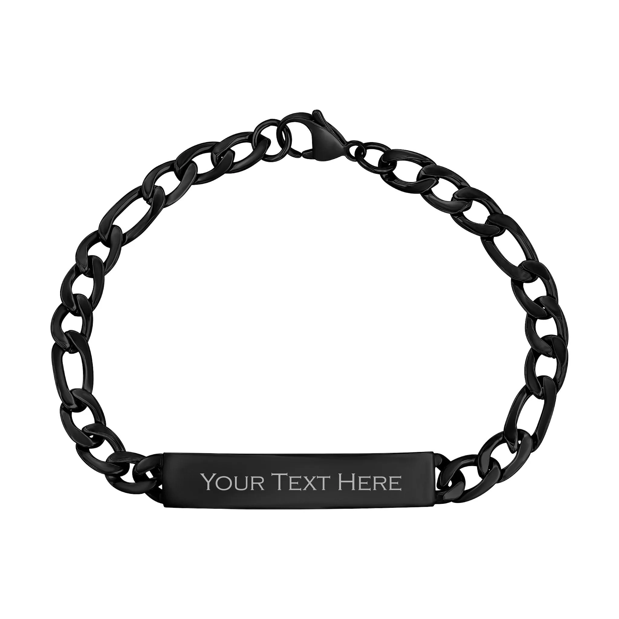 7mm Figaro Link ID Bracelet