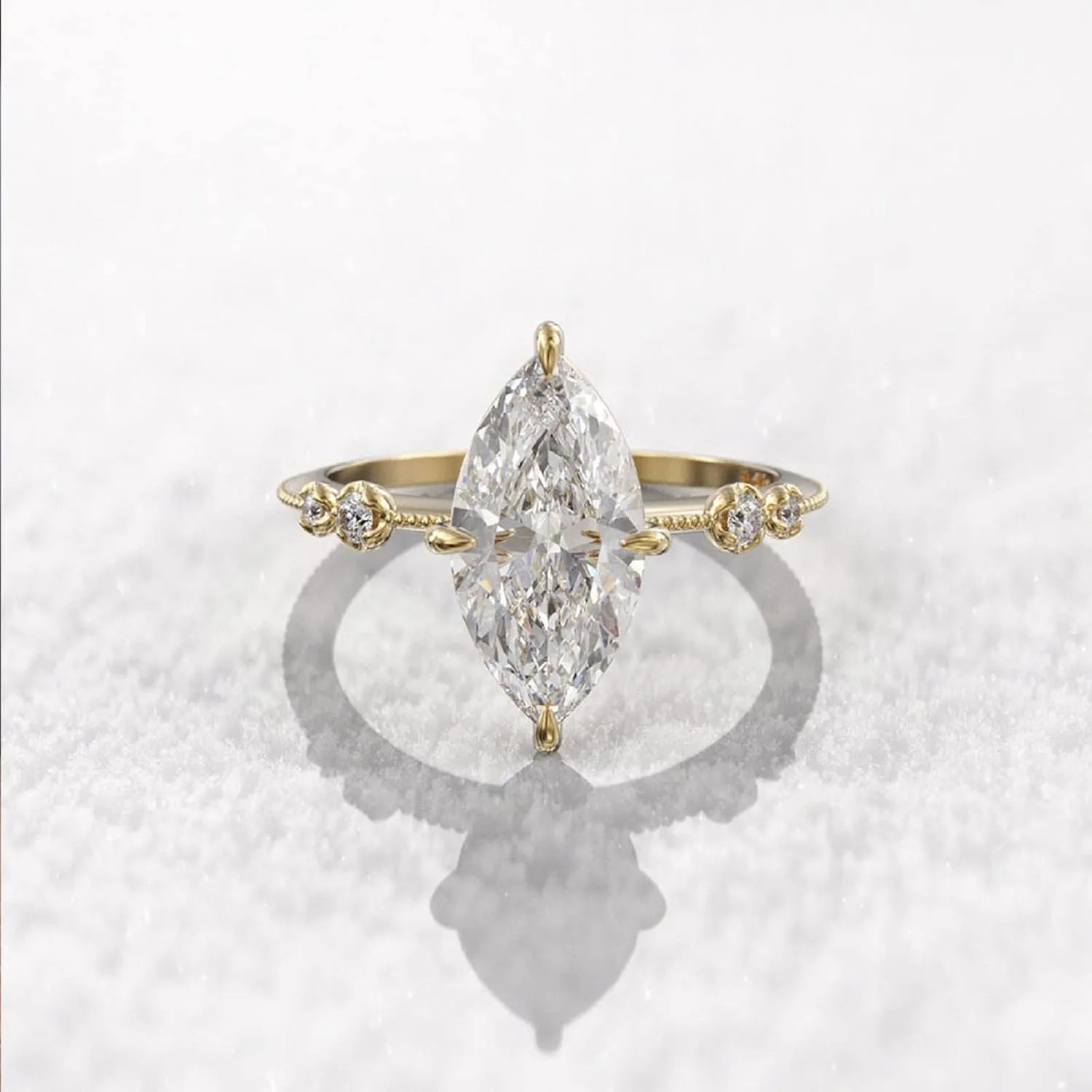 925 Silver Plated Gold Engagement Rings 9x16mm Oval Cut Solitaire Cubic Zirconia CZ Wedding Promise Rings for Her Wedding Bands for Women Size 6-10 (8)