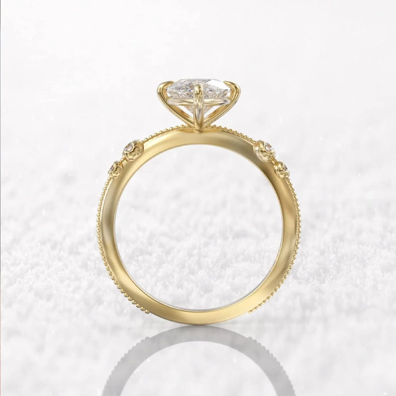925 Silver Plated Gold Engagement Rings 9x16mm Oval Cut Solitaire Cubic Zirconia CZ Wedding Promise Rings for Her Wedding Bands for Women Size 6-10 (8)