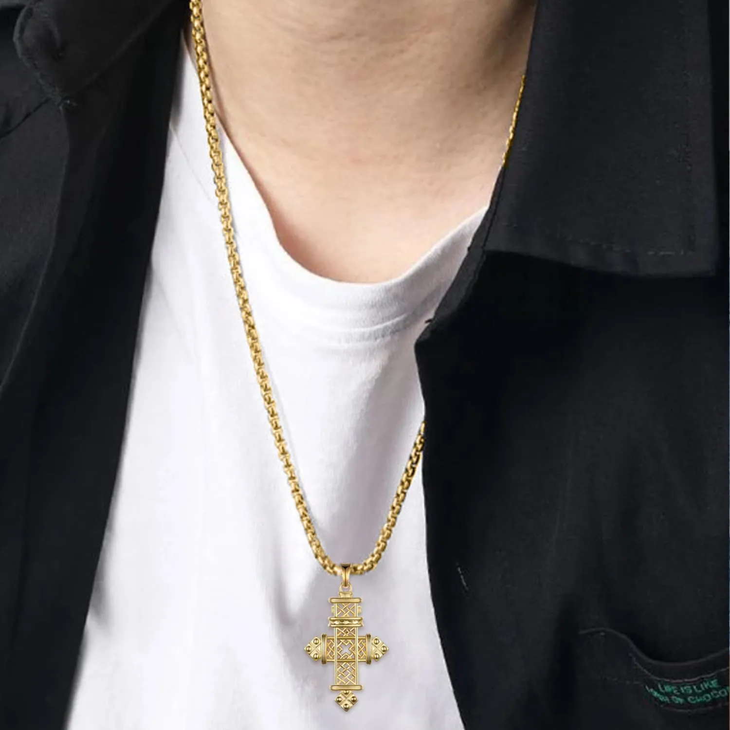 925 Sterling Silver Cross Necklace for Men Women Religious Amulets Jewelry Gifts