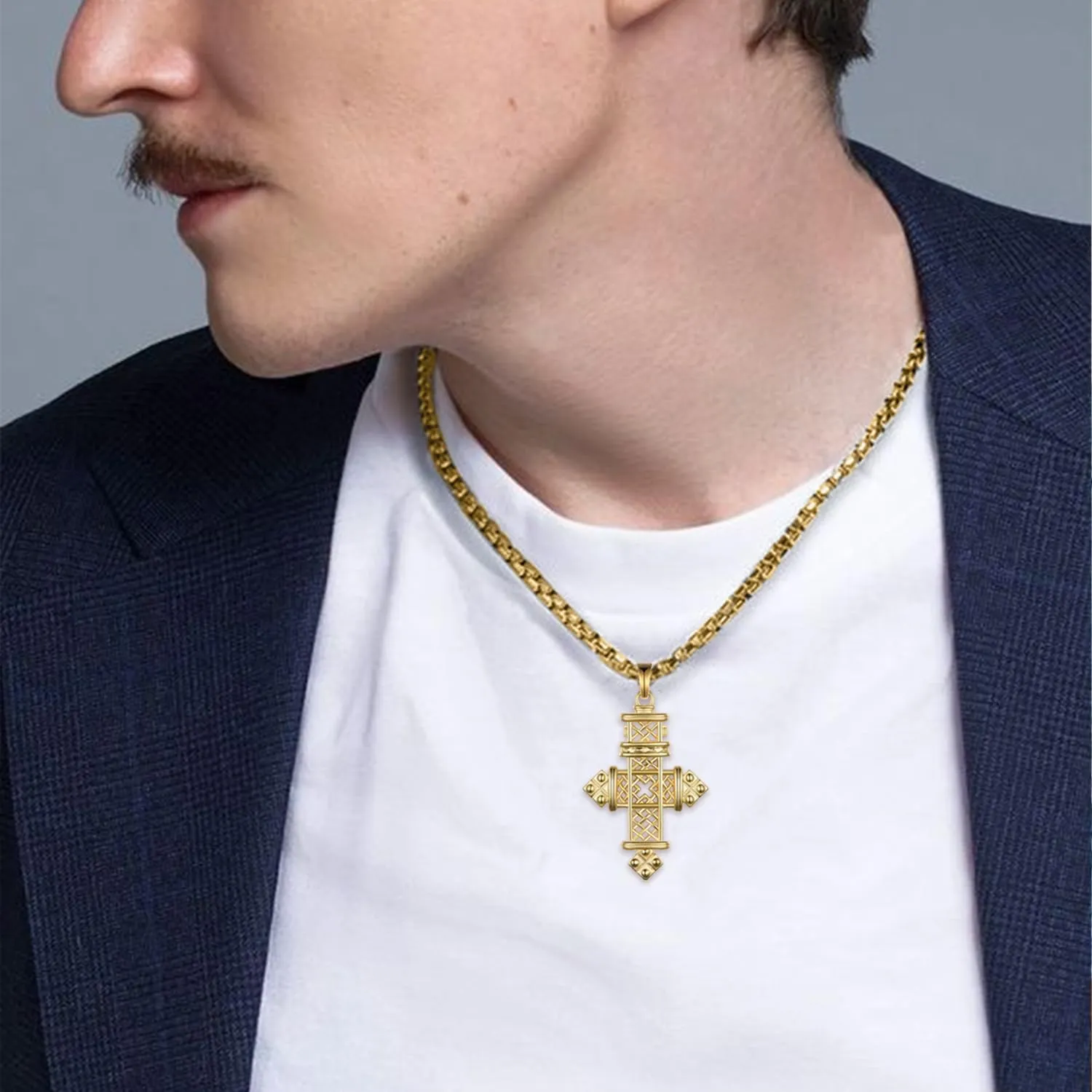 925 Sterling Silver Cross Necklace for Men Women Religious Amulets Jewelry Gifts